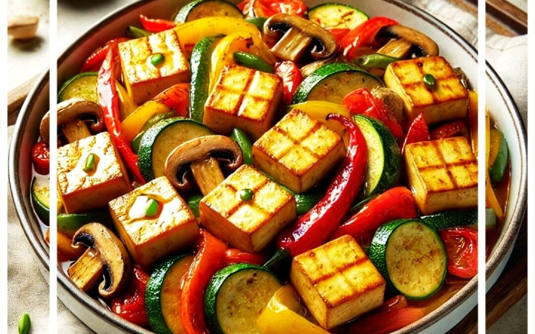 Tofu al Horno con Verduras Salteadas