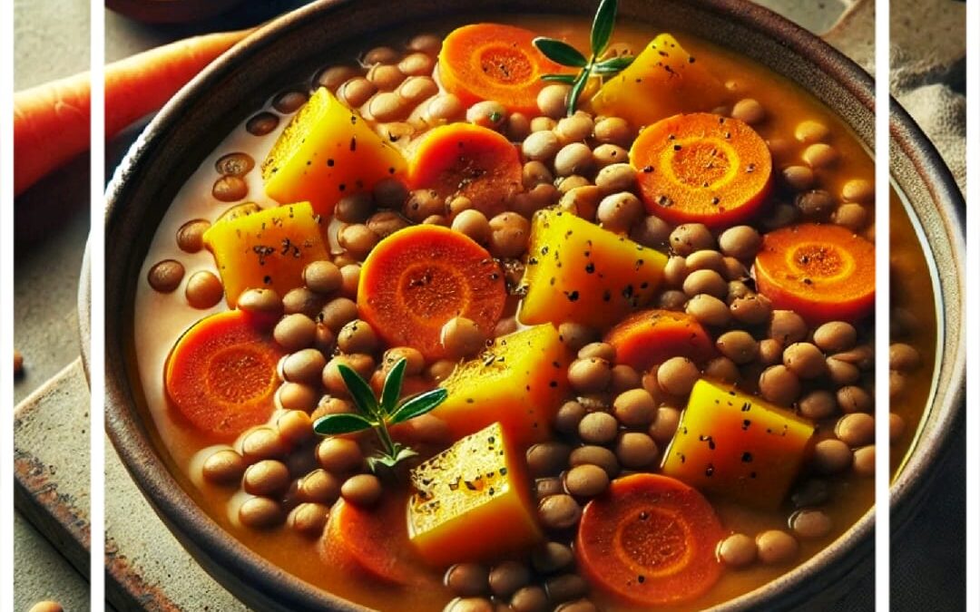 Estofado de Lentejas con Zanahorias y Calabaza