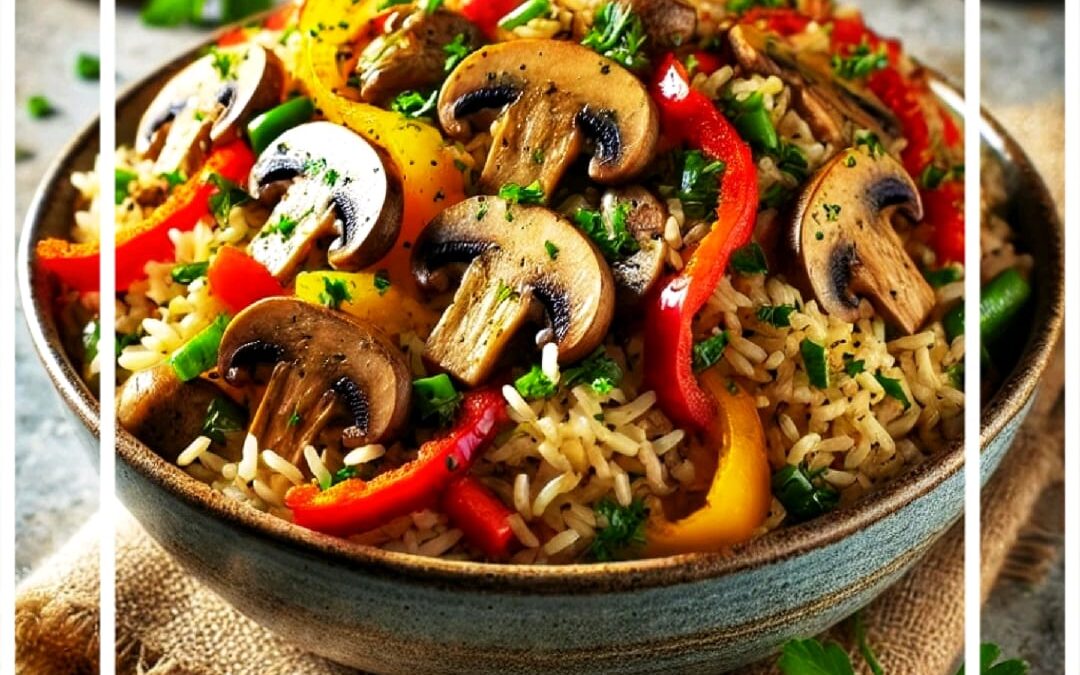 Arroz Integral con Setas y Pimientos